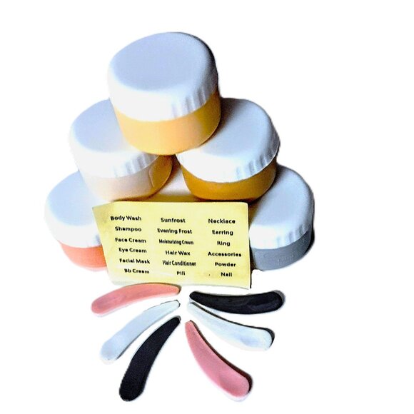 Set 6 Silicone Cosmetic Travel Containers, Paddles ~ 1.7 Fl Oz ~ TSA Appr. ~ NEW - Picture 2 of 9